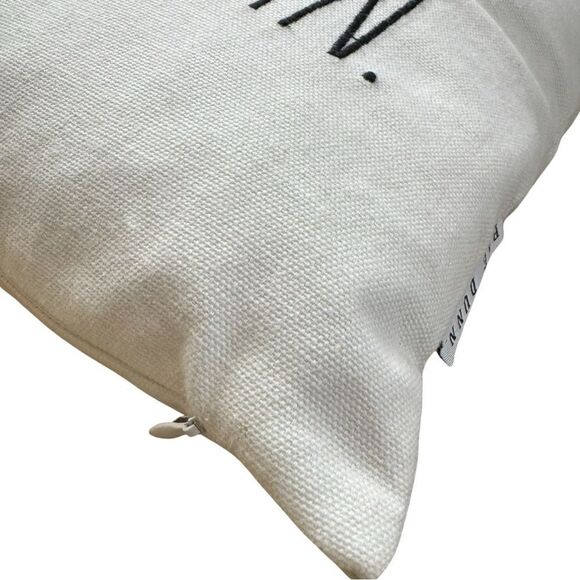 Rae Dunn Hey There Pumpkin Throw Feather Filled Pillow Yellow White Cotton NWOT - Picture 5 of 8